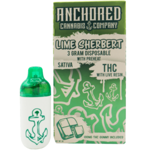Anchored – 3 Gram THCA Vape – Lime Sherbert