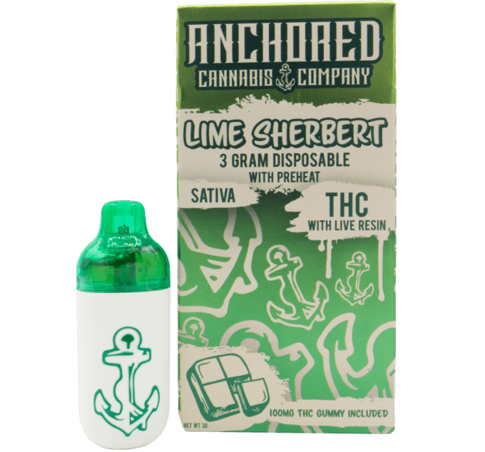 Anchored – 3 Gram THCA Vape – Lime Sherbert
